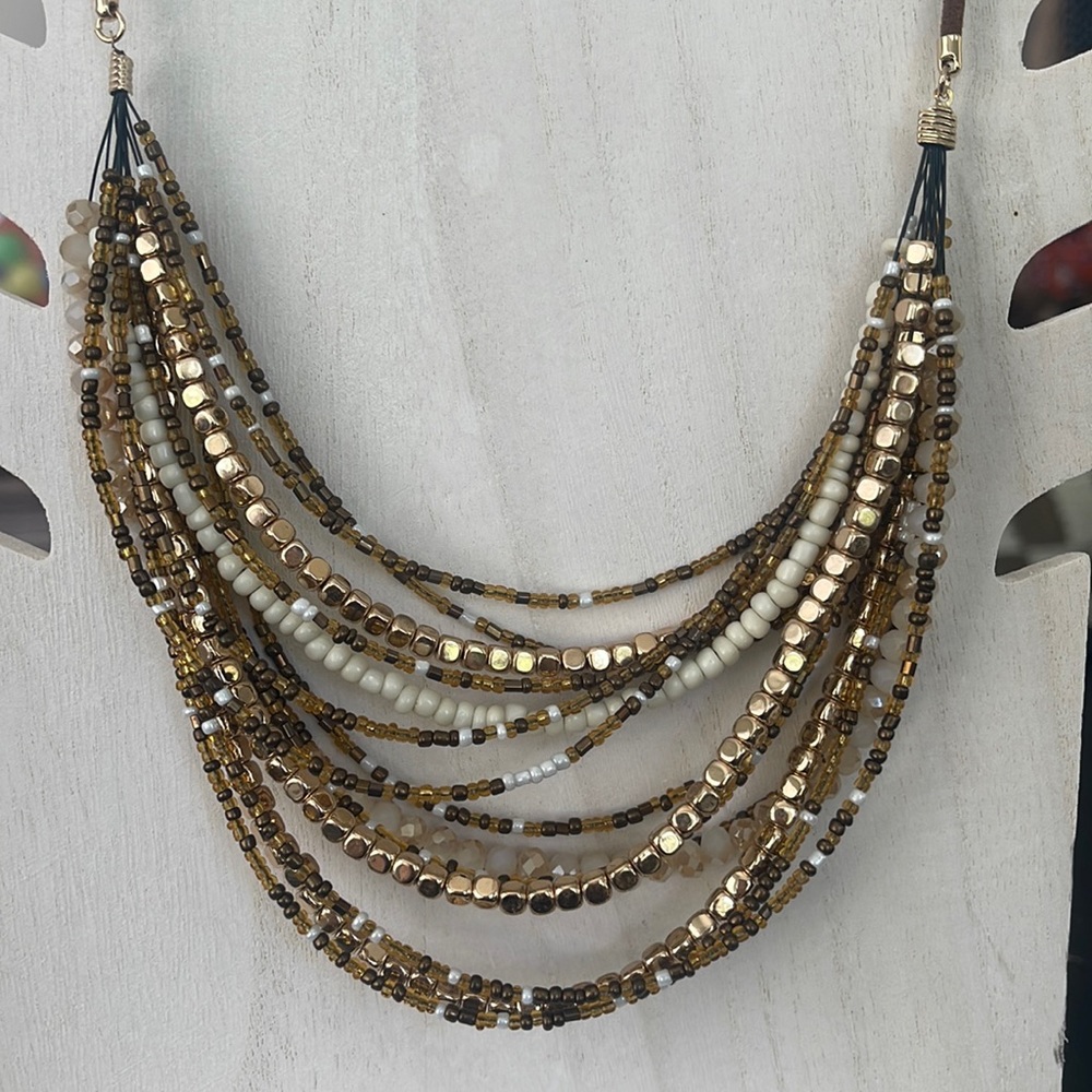 Cute fall necklace with draw string to make your length